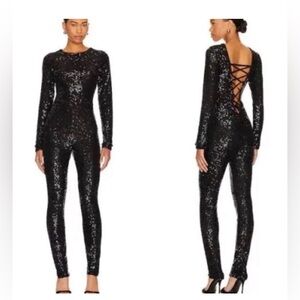Show Me Your Mumu X REVOLVE Midnight Glitz Sequins Kitty Catsuit NWT Size M